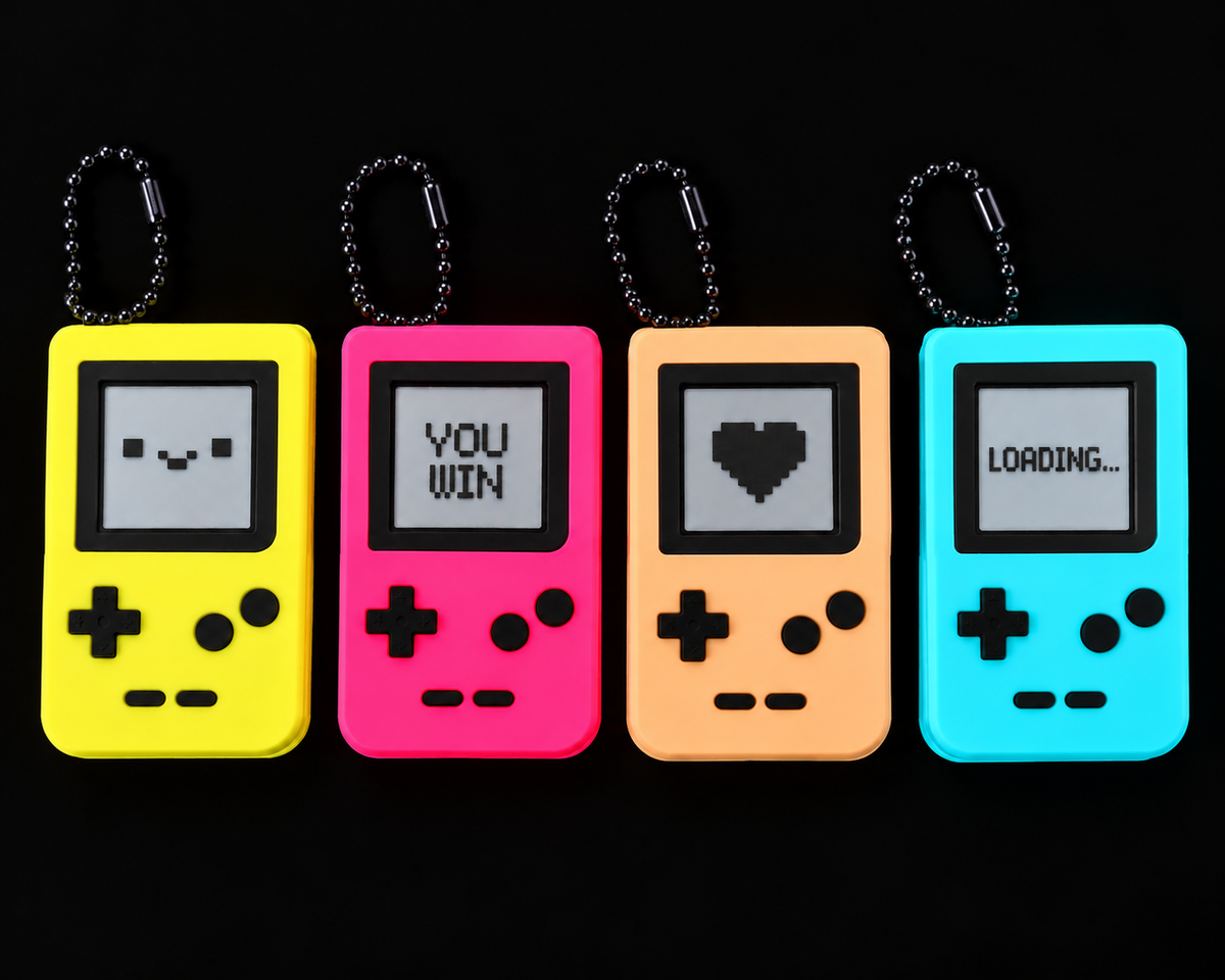 Retro Pocket Console Fidget Clicker Keychain